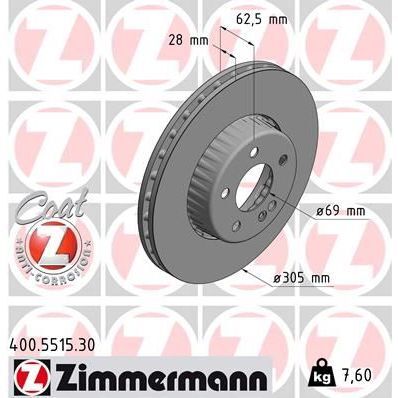 ZIMMERMANN FREN DİSKİ ÖN W205/W213 (A0004212512)