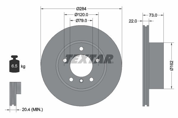 TEXTAR FREN DİSKİ ÖN E87/F20/F22/F23 (34116792215)