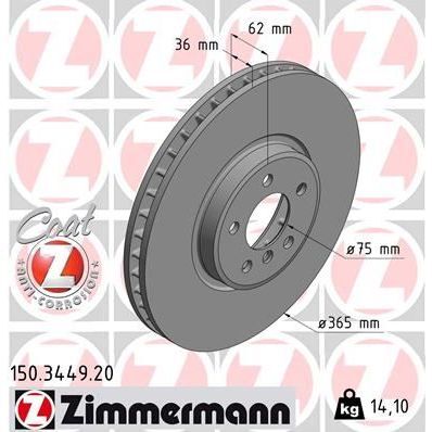 ZIMMERMANN ÖN FREN DİSKİ E70-E71-F15-F16. (34116793243)