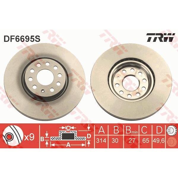 TRW FREN DİSKİ ÖN TIGUAN (1K0615301AJ)