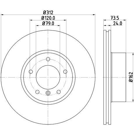 HELLA PAGID ÖN FREN DİSKİ. E90-E92-F20-F30-F32. (34116855006)