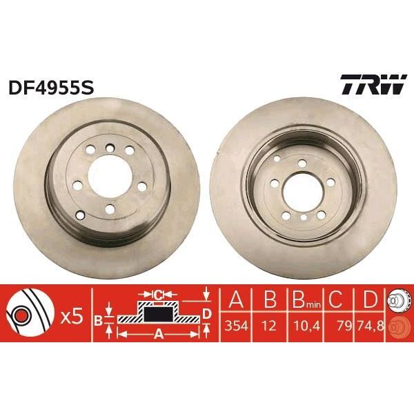 TRW FREN DİSKİ ARKA RANGE ROVER (SDB000211)