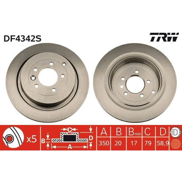 TRW FREN DİSKİ ARKA DISCOVERY IV/RANGE ROVER (SDB000646)