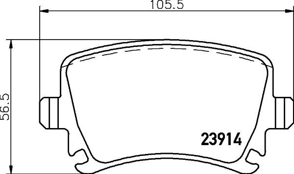HELLA PAGID ARKA FREN BALATASI. CADDY-GOLF-JETTA-PASSAT-TOURAN-A3-A4-A6 (1K0698451G)