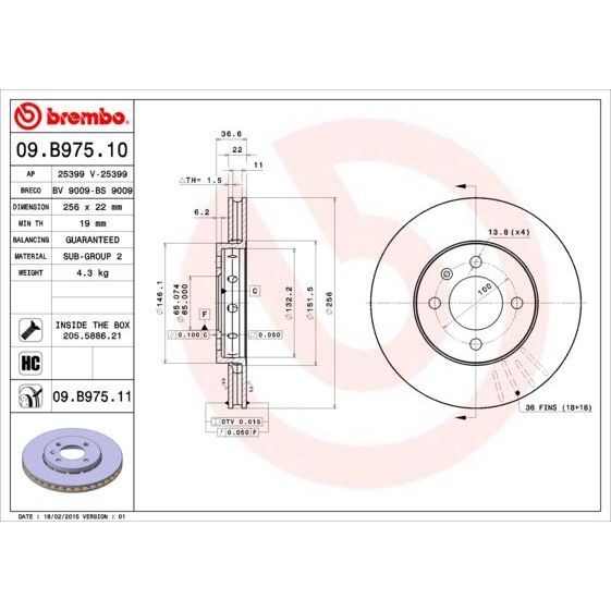 BREMBO FREN DİSKİ ÖN CITIGO 1.0 11>19 (1S0615301H)