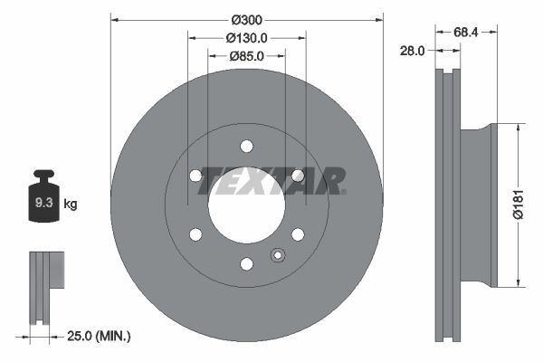 TEXTAR ÖN FREN DİSKİ. W906. SPRINTER-CRAFTER (A9064210012)