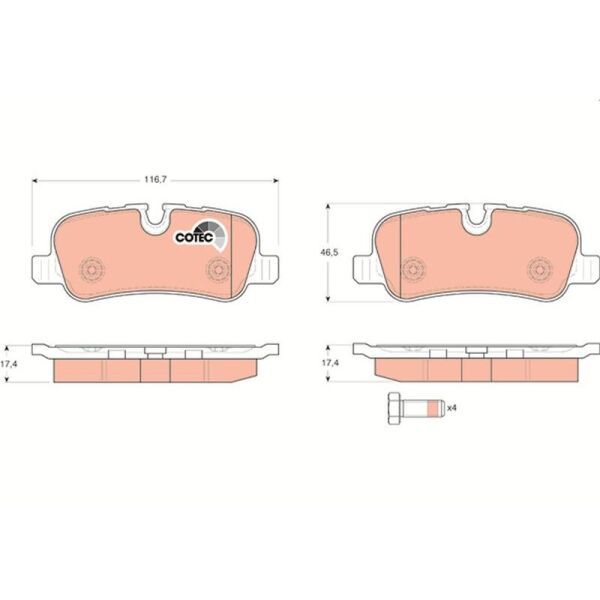 TRW ARKA BALATA DİSCOVERY3 / R.ROVER SPORT 2.7 (SFP500022)