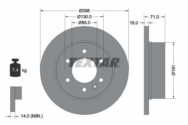 TEXTAR FREN DİSKİ SPR.ARKA 906 / CRAFTER 309/315 CDI (A9064230012)