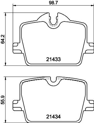 HELLA PAGID ARKA FREN BALATASI. G20-G22-G29-G42. (34206888831)