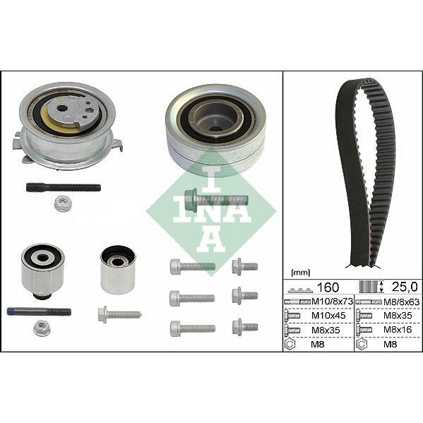 INA TRİGER SETİ 1.6-2.0TDI CRF T6 CADDY. 4 KASNAK-KAYIŞ. (03L198119D)