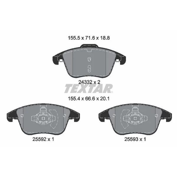 TEXTAR FREN BALATASI ÖN GOLF5-GOLF6-JETTA-CADDY-PASSAT-LEON BM 04- (3C0698151B)
