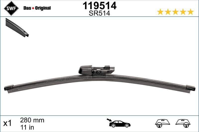 SWF SİLECEK (285 MM) GOLF POLO 09>ARKA (5K6955427A)