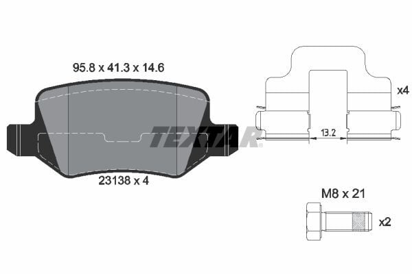 TEXTAR FREN BALATASI 168/169/245/414 VANEO ARKA [WVA23138] (A4144200120)