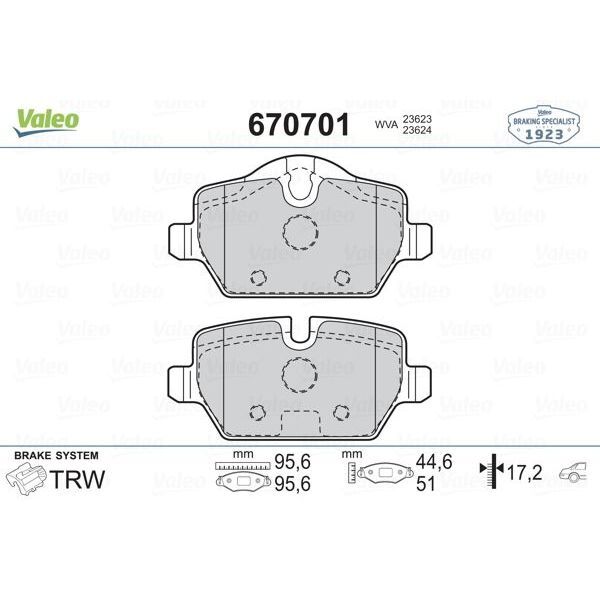 VALEO ARKA FREN BALATASI. E87-E90. 23623... (34216788183)