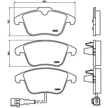 BREMBO FREN BALATASI ÖN SHARAN/TIGUAN/Q3 10> (5N0698151)