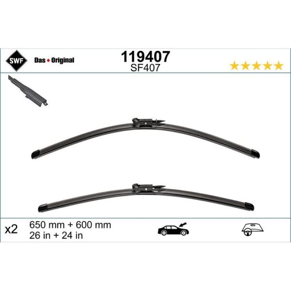 SWF SİLECEK TAKIMI, FLAT BLADE (650+600 MM) MERCEDES SPRINTER (A9068201000)