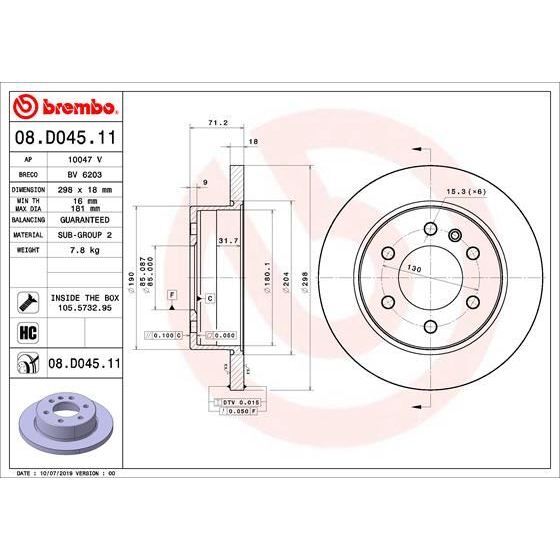 BREMBO ARKA FREN DİSKİ. W907-910. SPRINTER. (A9104230300)