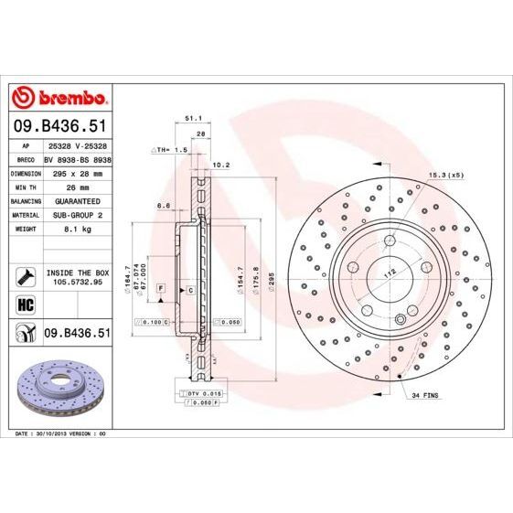 BREMBO ÖN FREN DİSKİ. W117-156-176-242-246. AMG (A246421251207)