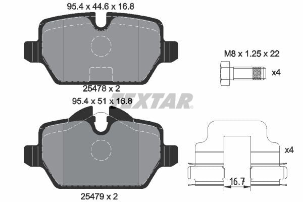 TEXTAR ARKA FREN BALATASI. R60-R61 (34219808172)