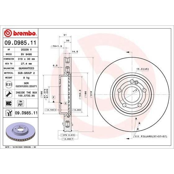 BREMBO FREN DİSKİ ÖN W118/W177/W247 (A247421071207)