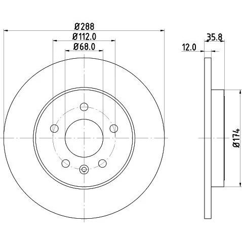 OPTIMAL ARKA DİSK 288X12 A4 (8E0615601MHEL)