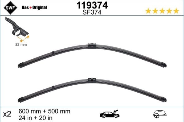 SWF SİLECEK TAKIMI, FLAT BLADE (600+500 MM) BMW X5 (61610034739)