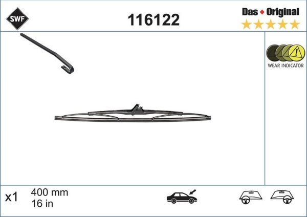 SWF SİLECEK 40 CM 163 ML / T4 ARKA / DİSCOVERY II-III / BMW 3 (A1638200545)