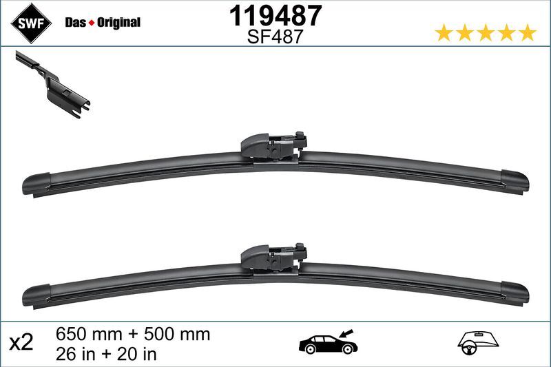 SWF SİLECEK SÜPÜRGESİ 650/500 MM ÖN TAKIM X3 07/17> X4 04/18> (61617469820)
