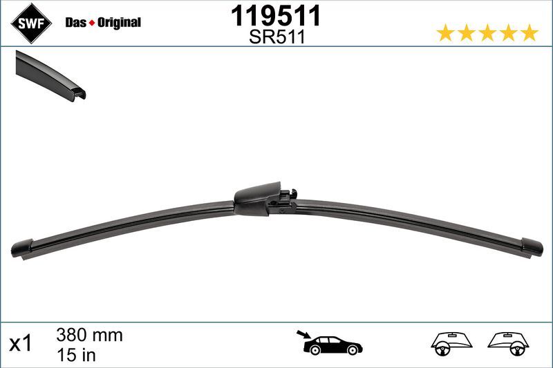 SWF SWF VISIOFLEX FLAT BLADE (X1) (380 MM) (ARKA) BMW X5 (07 - ), (61627161029)