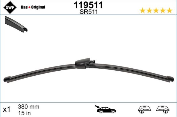 SWF SWF VISIOFLEX FLAT BLADE (X1) (380 MM) (ARKA) BMW X5 (07 - ), (61627161029)