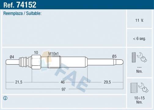 FAE KIZDIRMA BUJİSİ T5 1,9/2,5 AXB-AXD (N10579202)