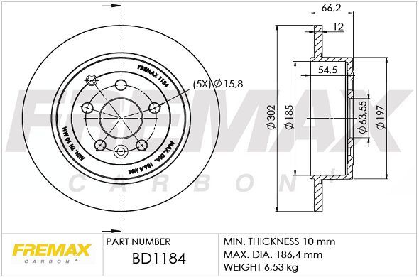 FREMAX ARKA FREN DİSKİ. FREELANDER II 2.2TD4. 2006-14… (LR001018)