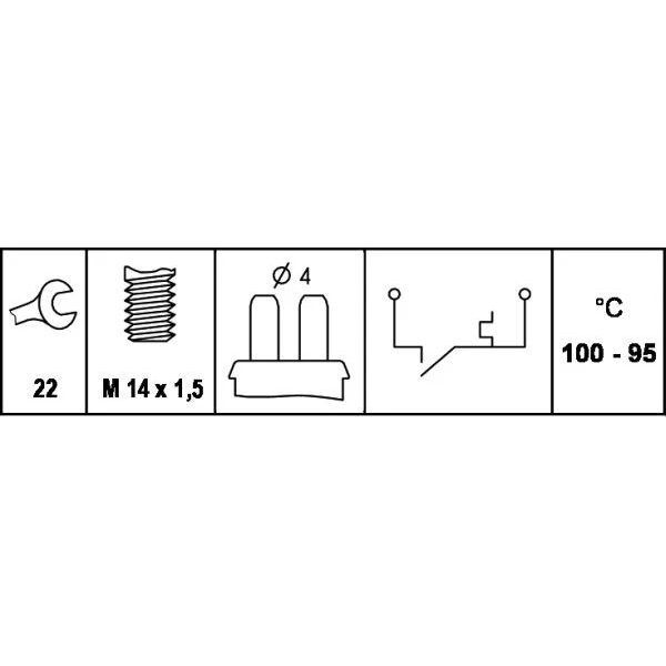 BEHR THERMO HARARET MÜŞÜRÜ 80-85'C ( ÇİFT SİYAH ) (A0125422517)