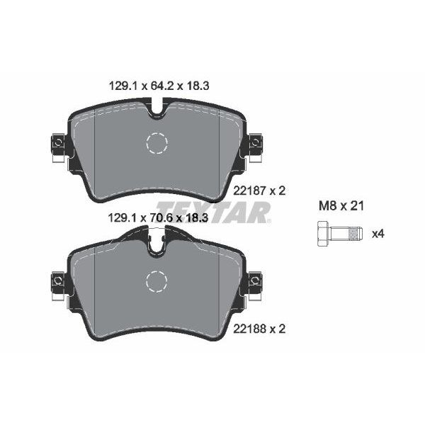 TEXTAR FREN BALATASI ÖN 1F52-2F45-F46-X1 F48-X2 F39 MINI F54-F55-F56-F57-F60 BM 14-18 (34106874034)