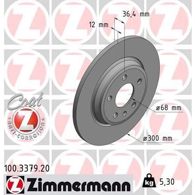 ZIMMERMANN FREN DİSKİ ARKA A4/A5/A6/A7/Q5 (8W0615601H)
