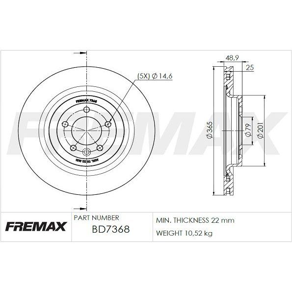 FREMAX ARKA FREN DİSKİ. SPORT. 2014->. (LR033303)