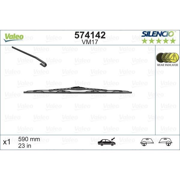 VALEO VALEO SILENCIO VM17 (X1) (600 MM) MERCEDES 190; C-KLAS (ST) (A1248201145)