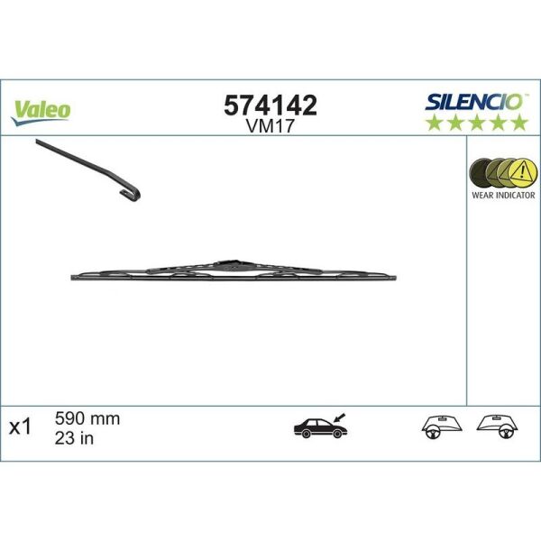 VALEO VALEO SILENCIO VM17 (X1) (600 MM) MERCEDES 190; C-KLAS (ST) (A1248201145)