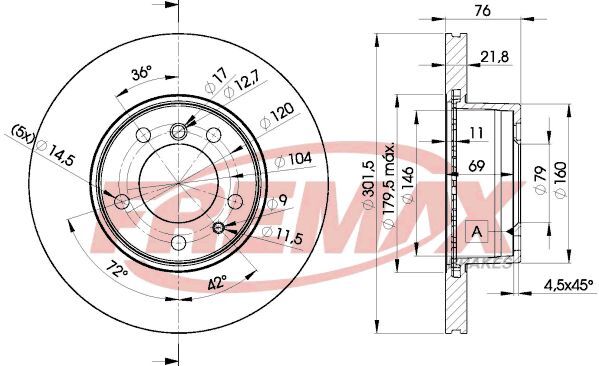 FREMAX ÖN FREN DİSKİ. E34. HAVALI. (34111158040)