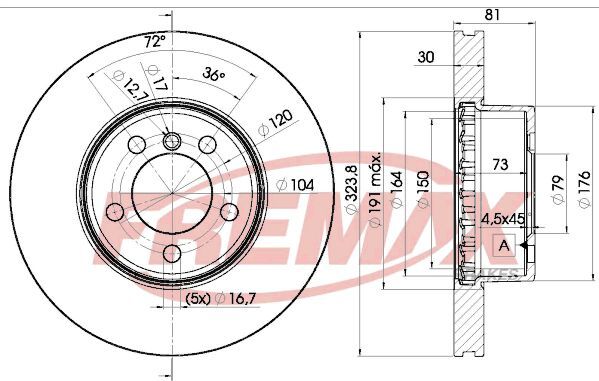 FREMAX ÖN FREN DİSKİ. E65-E66. (34116750265)