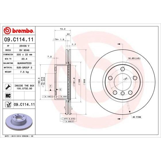 BREMBO FREN DİSKİ ÖN F20/F30/F31/F36 (34116792217)
