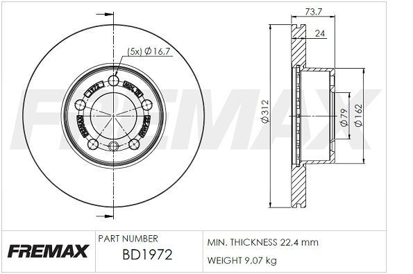 FREMAX ÖN FREN DİSKİ. E90-E92-F20-F30-F32. (34116792219)