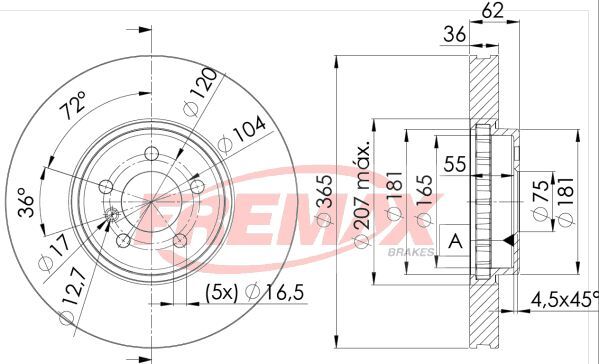 FREMAX ÖN FREN DİSKİ. E70-E71-F15-F16... (34116793243)