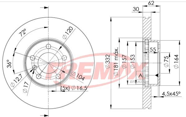FREMAX ÖN FREN DİSKİ. E70-E71-F15-F16. 25D-3.0DX... (34116793245)
