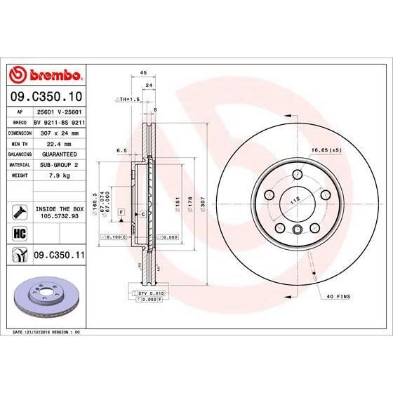 BREMBO FREN DİSKİ ÖN F39/F40/F44 (34116799351)