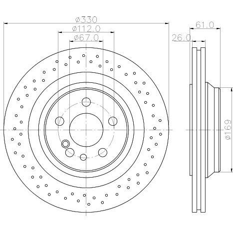 HELLA PAGID ARKA FREN DİSKİ. W215-220. S55. AMG. (A2204230912)