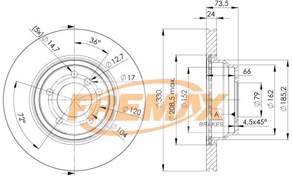 FREMAX ÖN FREN DİSKİ. E87-F20-F22-F23... (34116854999)