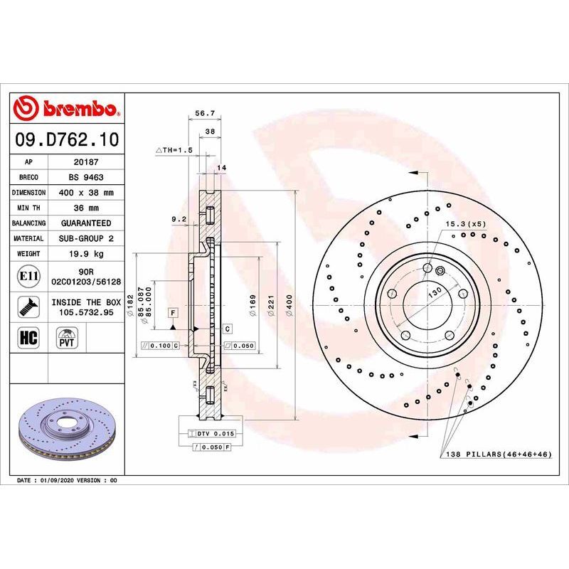 BREMBO FREN DİSKİ W463 (A4634210500)