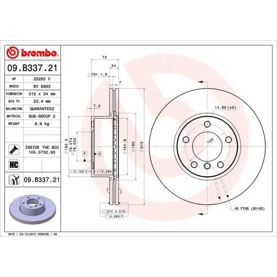 BREMBO FREN DİSKİ E90/E91/E92/E93/F20/F30/F33/F34/F36 (34116855006)