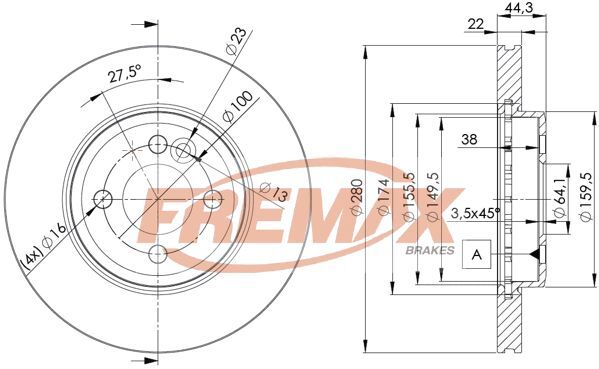 FREMAX ÖN FREN DİSKİ. R55-R56-R58-R59... (34116858651)